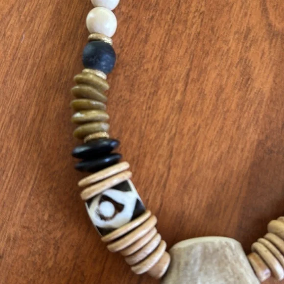 Natural Antler Pendant Necklace with Beads by Anchor Beads - Picture 4 of 4